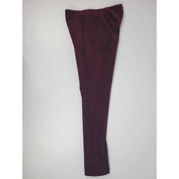 Theory H0804220 Navalane Casual‎ Velvet Maroon Stretch Back Zip Pants Womens 6 - Picture 5 of 12